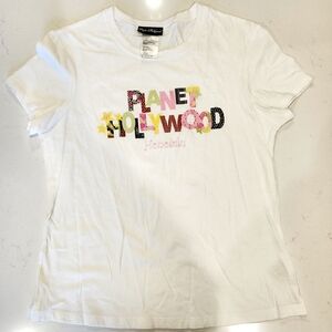 Vintage 1991 Planet Hollywood Honolulu White T-Shirt Tee Women's XL 100% Cotton